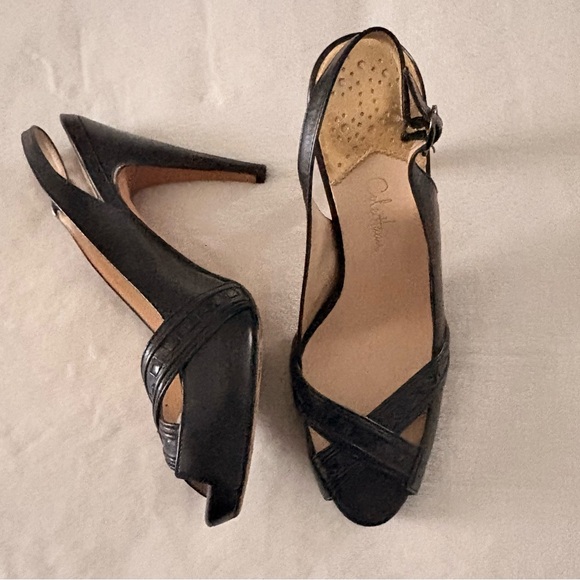 Cole Haan Shoes - 🖤Cole Haan Black Slingback Peep-Toe Heels for Women